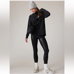 Athleta Cozy Karma Twist Neck Sweatshirt - Black - XS